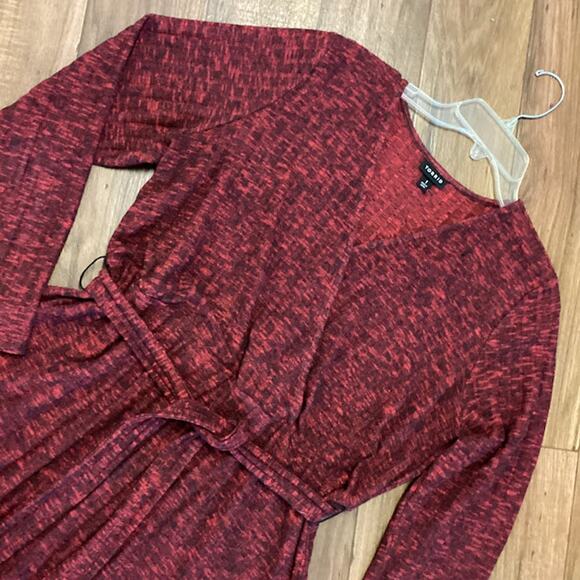 Torrid Midi Surplice Wrap Dress Women Size 1X -14/16 in Jester Red - Picture 5 of 9